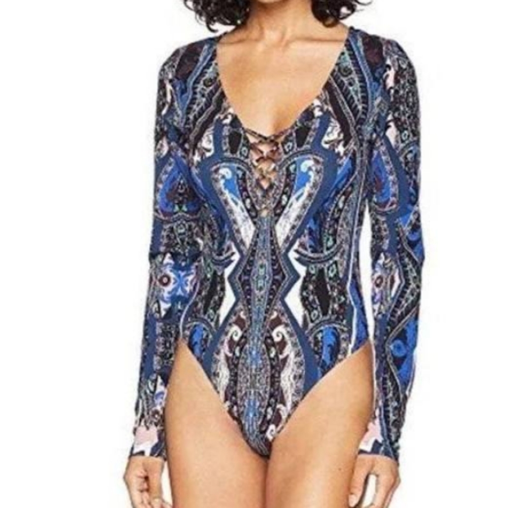 NEW Free People Blue Bodysuit NWT sz Medium